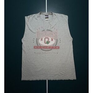 Vintage 90s Ohio State Buckeyes Tank Top Shirt Size XL Gray Graphic Pro Player